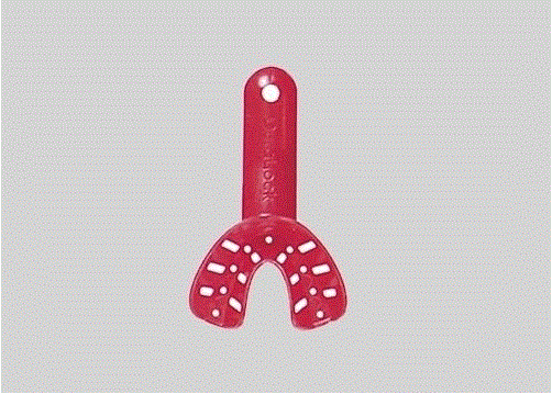 Mand. Impression Tray Size 1 red Lower 10/PK (640-051)