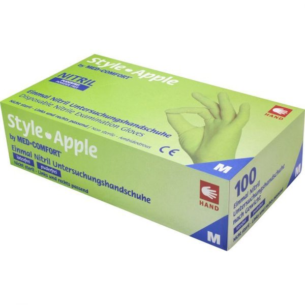 Ampri Med Comfort Style Nitrilhandschuhe Apple puderfrei 100 Stück (01187XS)