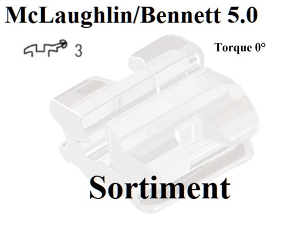 Glam Keramik Bracket McLaughlin/Bennett 5.0 Sortiment Bracket 3 mit Haken Torque 0"  (G706T0775)