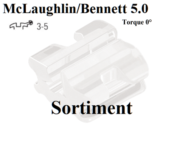 Glam Keramik Bracket McLaughlin Bennett 5.0 Sortiment  3-5 mit Haken Torque 0" (G706T0777)