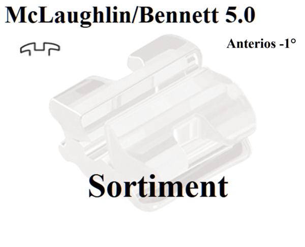 Glam Keramik Bracket McLaughlin/Bennett 5.0 Sortiment Anteriors -1° (G706T1000)